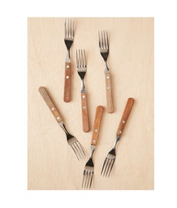 Designer Stainless Steel Cutlery Set with <strong>Smooth</strong> Wooden <strong>Handles</strong> Perfect for Gifting or Daily Use in Homes and Cafes - Product Image 5