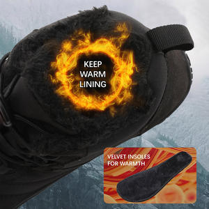 עמיד למים פרווה מרופדת הבוהן רחב מעיל קרסול מינימליסטי נעליים טיול נעליים לגברים נשים - Product Image 6