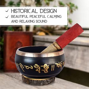 新工場到着手槌でチベット金属シンギングボウルセットメッキテクニックヨガサウンドヒーリングリラクゼーション天使のテーマ