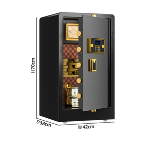 ハイエンドクラシックブラック指紋と高セキュリティ機関用キー付き電子デジタルロック - Product Image 3
