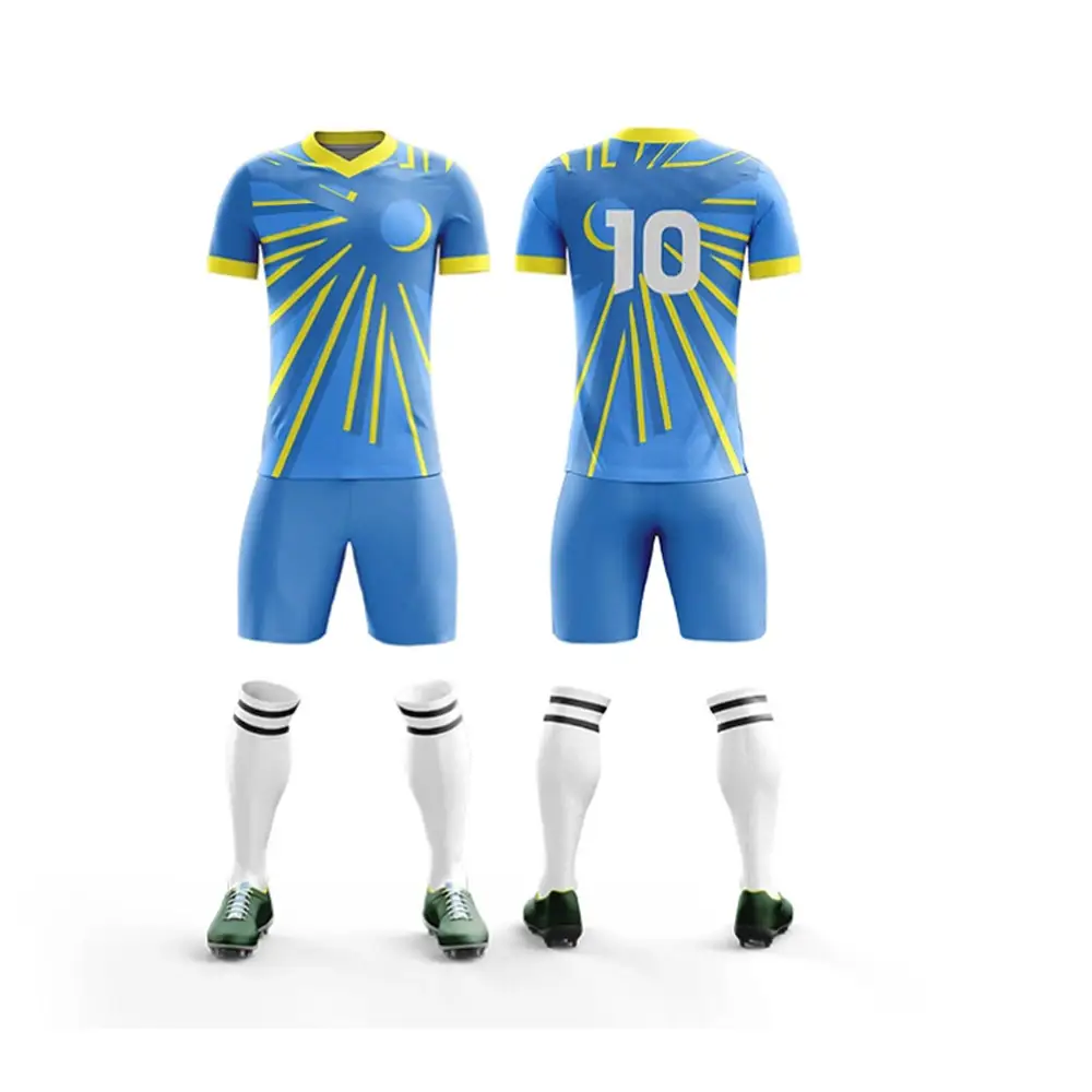 Spor giyim % 100% Polyester futbol forması erkekler ve kadınlar için en iyi satış futbol forması setleri