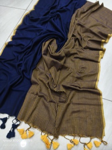 Bluz parça CHOLI ile özel şerit MAL pamuk SAREE uzunluğu 6.6 METRE - Product Image 3