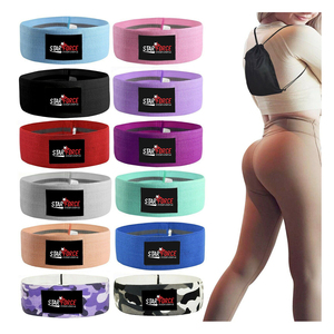 Bandas circulares de cadera hechas de látex y algodón para ejercicio de yoga Logotipo personalizado Fitness Bandas elásticas de resistencia Conjuntos de entrenamiento - Product Image 6