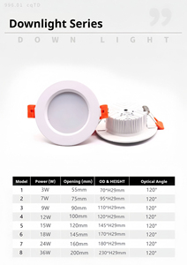 ไฟดาวน์ไลท์ LED แบบดาวน์ไลท์3W 7W 9W 12W 15W 3000K 4000K 6000K - Product Image 6