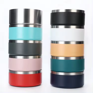 卸売32OZ64OZ断熱犬ボウルステンレス鋼ペットボウルフードフィーダーパウダーコート金属ボウル犬用カスタムロゴ