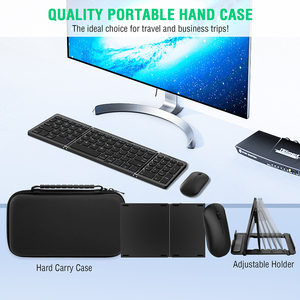 Combo de ratón y teclado plegable de 3 teclas ultradelgado de 81 teclas, recargable, 2,4G + BT, juego de ordenador inalámbrico portátil en stock - Product Image 6