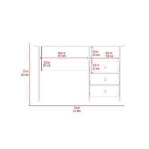 Компьютерный стол Antara с открытой полкой для хранения и тремя ящиками - Product Image 4