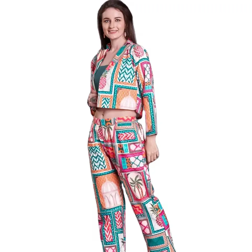 Shree Indian Export Nieuwe Trendy Vrouwen Western Warm Pak En Pent Voor Kantoor Vrouwen Met Jas