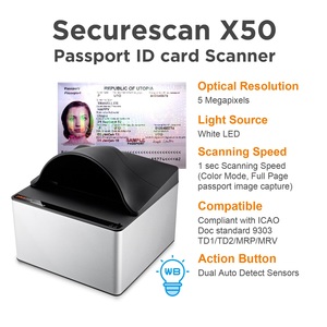 Plustek护照身份证扫描仪读卡器，工业扫描模块OCR/MRZ，ICAO DOC 9303 NFC RFID Epassport身份证SDK API - Product Image 3