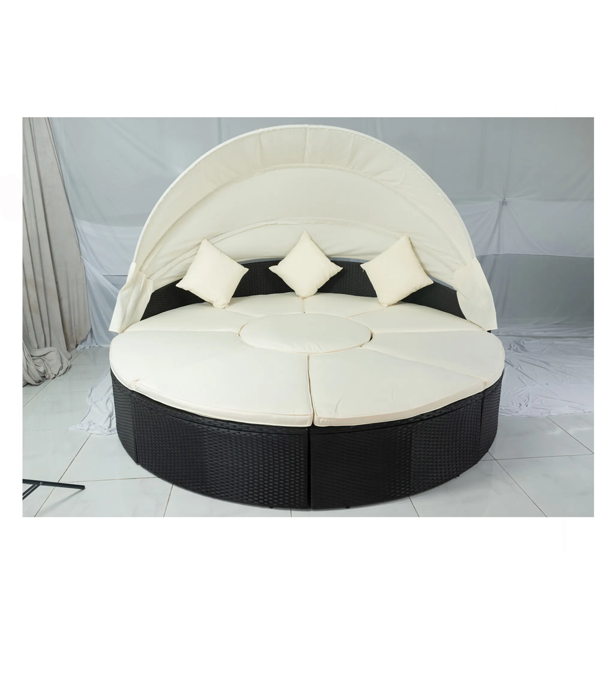 Alta qualità prezzo economico PE RATTAN vimini mobili da giardino copriletto divano letto 230 CM