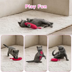 Irresistible resistente a mordeduras lindo Catnip relleno de dibujos animados ratones gato dentición peluche masticar juguete para Limpieza de dientes - Product Image 4
