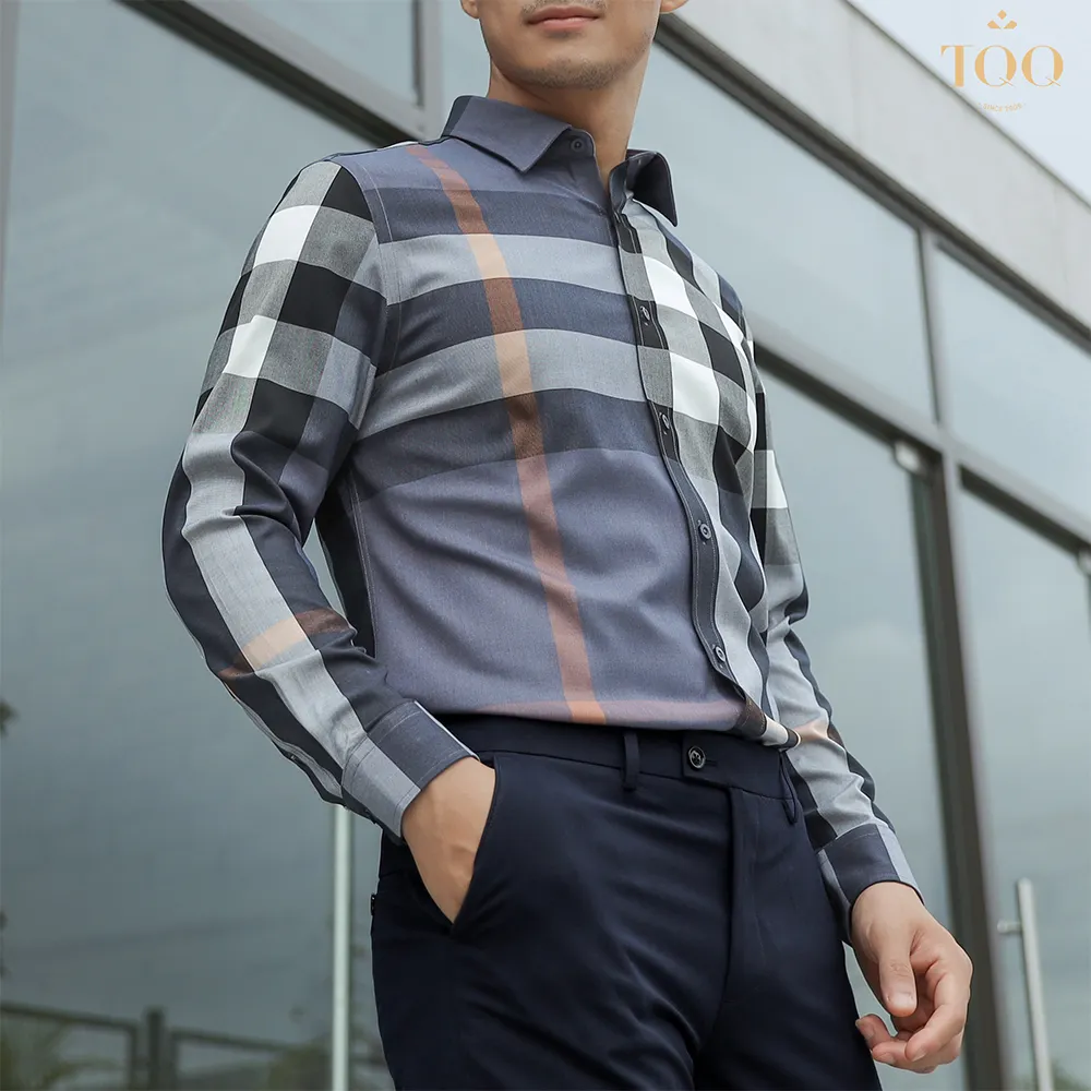 Chemises à manches longues à col Mandarin 100% en Viscose, simples et confortables, de couleur unie, à la mode, fabriquées au Vietnam
