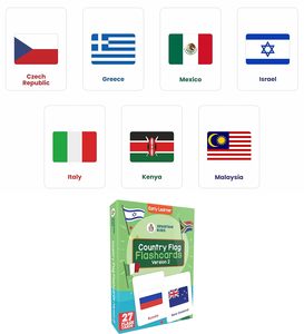 SPARTAN KIDS World Country Flags 2nd Edition 27 Easy Fun Early Learning Flash Cards 1-6 Years Cognitive Development of Baby Kids - Product Image 4