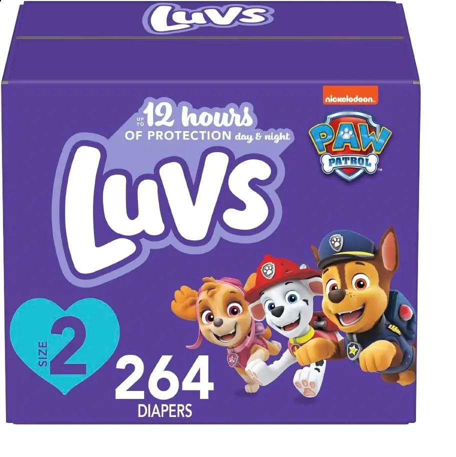 Fraldas Luvs - Tamanho 2, 264 Contagem, fraldas descartáveis para bebês