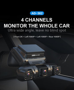 WOHEFU 4チャンネルカーカメラレコーダー24Hパーキングモード内蔵GPS 360調整可能度ビューダッシュカムカメラ車用