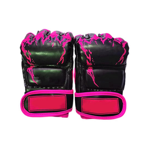 הנמכר ביותר למחצה-אצבע <span class=keywords><strong>pro</strong></span> mma מחבטים כפפות שחור צבע עור <span class=keywords><strong>ufc</strong></span> להילחם כפפות Mma עם לוגו מותאם אישית
