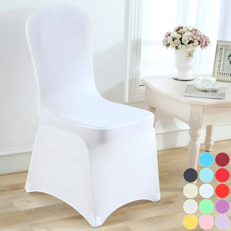 Fundas Para Sillas Housse De Chaise Mariage Blanc coprisedia coprisedia bianco matrimonio Spandex coprisedie per eventi nuziali