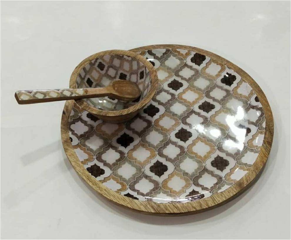 พิมพ์เคลือบและไม้มะม่วงธรรมชาติ