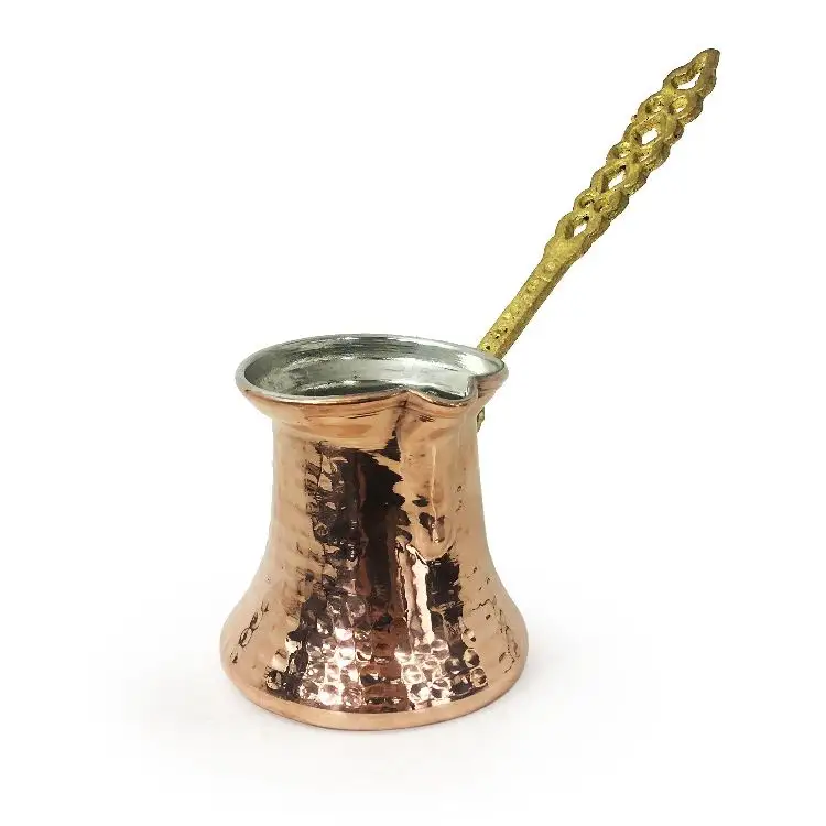 Anatolian Machine Hammered Kervan Copper Coffee Pot (THIN)