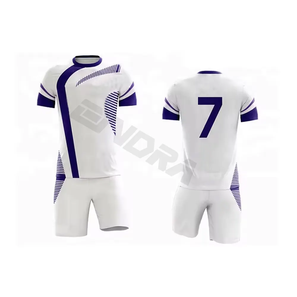 Personalizado europeo Italia Club Ronaldo manga corta deporte fútbol camisetas rayas blancas Jersey uniforme de fútbol