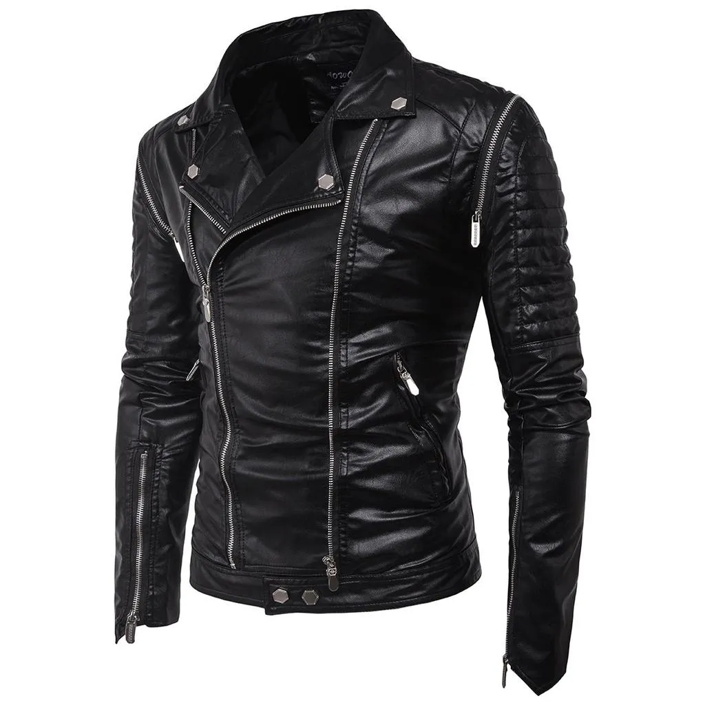 Jaket kulit untuk pria bernapas jaket ritsleting kerah berdiri dalam semua warna & ukuran cepat kering murni dengan kustomisasi