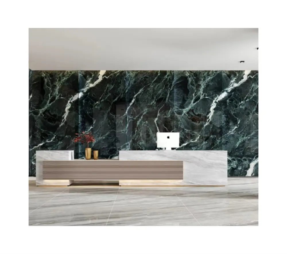 new style lower price green sintered stone slab flooring for background wall tiles