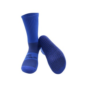 Custom High Crew Athletic Sports <strong>Socks</strong> for Youth Anti-Slip Ankle Compression with Grip Available Grey <strong>Green</strong> Bottom Logo Position - Product Image 1