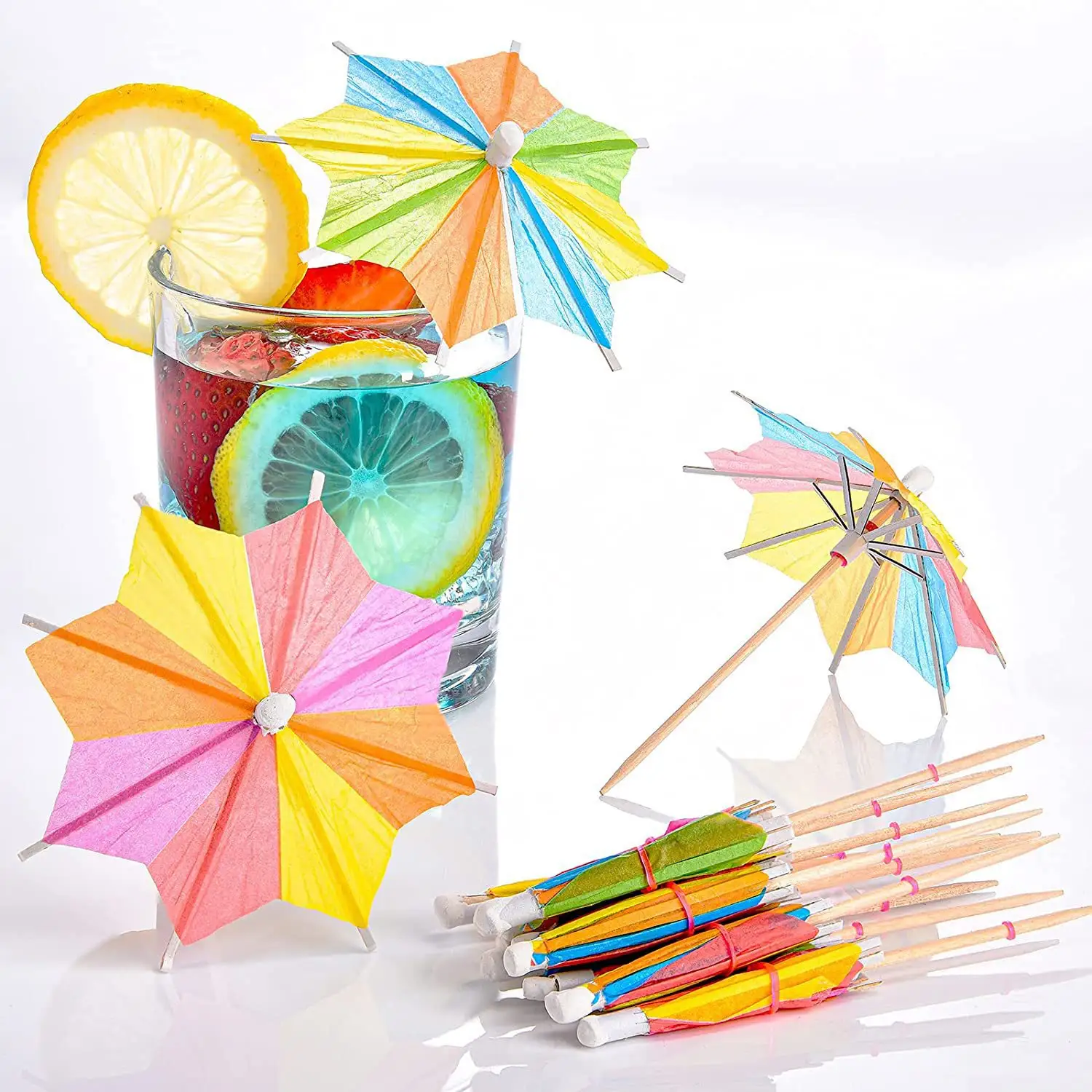 Paraguas pequeño con forma de palo de fruta, decoración de cóctel, palillo de dientes, decoración de pastel