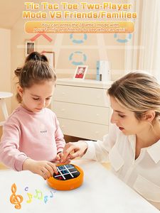 4 in 1ミニTic Tac Toe Boltゲーム、電子ハンドヘルドパズルゲームコンソールWhack-a-Moleファミリー楽しい旅行ボードゲーム - Product Image 4