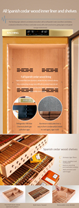 Raching Cigar Display <strong>Humidor</strong> Precise Dual-zone Climate Controlled Cigar <strong>Humidor</strong> Cabinet for New and <strong>Old</strong> Cigars - Product Image 5