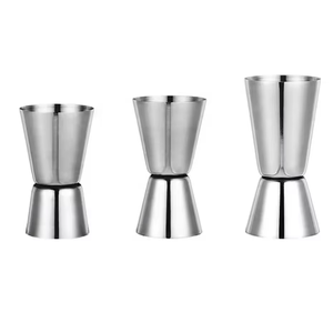 Yeni varış kokteyl Jigger 15/30ml 20/40ml 25/50ml düz Jigger çift ölçüm fincan barmen kiti paslanmaz çelik - Product Image 3
