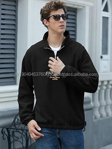 男性用ハイトレンド刺Embroideryサーマルポーラーフリーススウェットシャツハーフジップ長袖レター軽量パーカーカジュアルウィンターウェア
