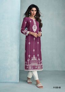 インドの衣装スタイリッシュな最高の生地エスニック服良質の純粋なレーヨンクルティパンツとラクナビステッチ世界的な供給
