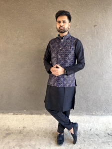 Ceket ile Modern Kurta seti sunan en iyi kalite parlak viskon dokuma haneli klasik Kurta pijama ile tarzınızı giymek - Product Image 2
