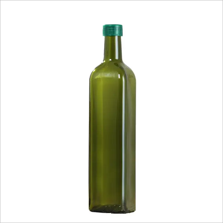 Garrafa de vidro vazia personalizada de azeite verde escuro 250ml 500ml 1000ml de vendas diretas do fabricante mais recente