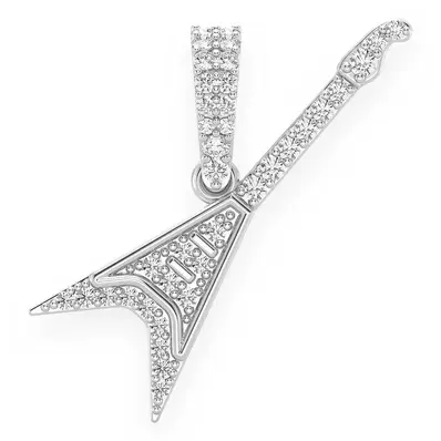 Pendentif en diamant naturel en forme de guitare pour femme, or rose blanc jaune 18 carats, fabricant de bijoux personnalisés à la mode et fins