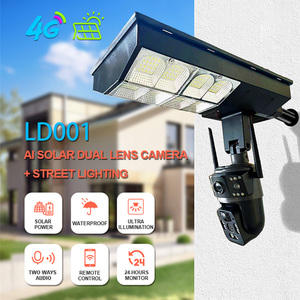 מצלמה אבטחה 6mp 6mp עדשה סולארית עדשה כפולה סולרית 360 מעלות תנועה גילוי שני כיווני מצלמה