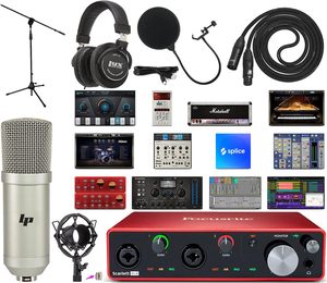 Focusrite Scarlett 4i4 4x4 USB Audio Interface Full Studio Bundle Includes Creative Music Production <strong>Software</strong> Kit