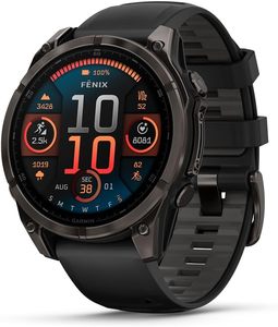最优惠的价格Garmins Fenix 8-47毫米，AMOLED，蓝宝石，高级多运动全球定位系统智能手表，持久的电池寿命，潜水额定