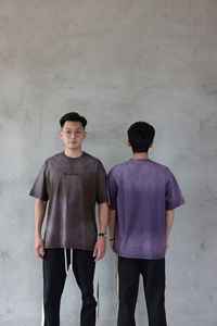 Özel ağır boy Fit uzun kollu Waffle T-Shirt Vintage yıkanmış sunsolid katı rahat o-boyun dijital düz boyalı