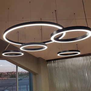 โคมไฟระย้าแบบวงกลม LED โคมไฟเชิงเส้นสำหรับยิมห้องสมุดสำนักงานดีไซน์ทันสมัย - Product Image 6