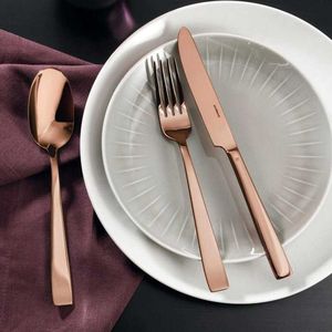设计师环保餐具，带几何图案镜面抛光不锈钢洗碗机安全，配有金属手柄 - Product Image 1