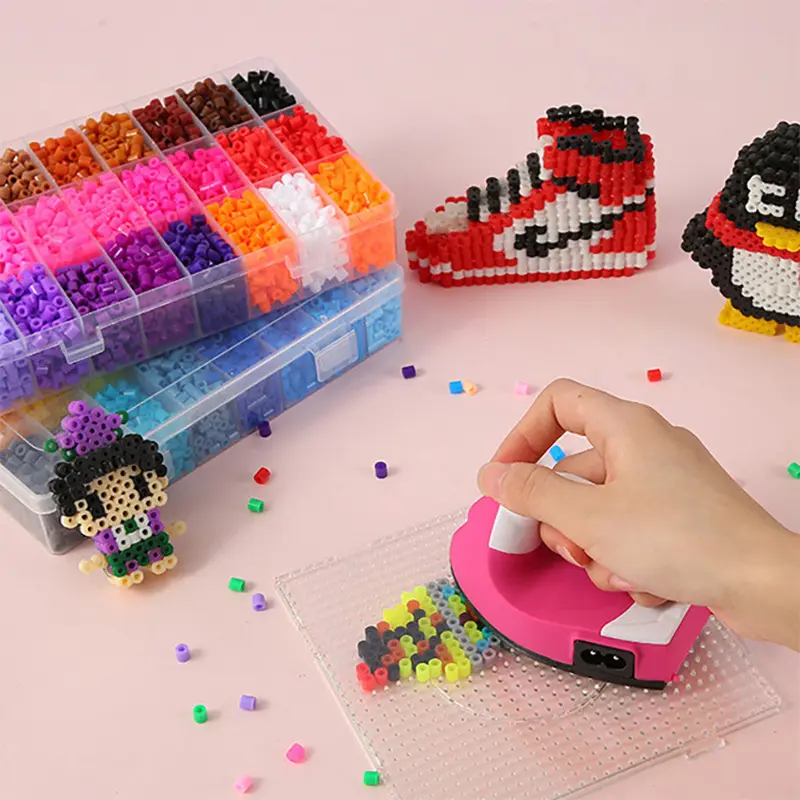 Produk laris manik-manik Diy mainan edukasi manik-manik Sekring manik-manik Perler 5mm untuk anak-anak