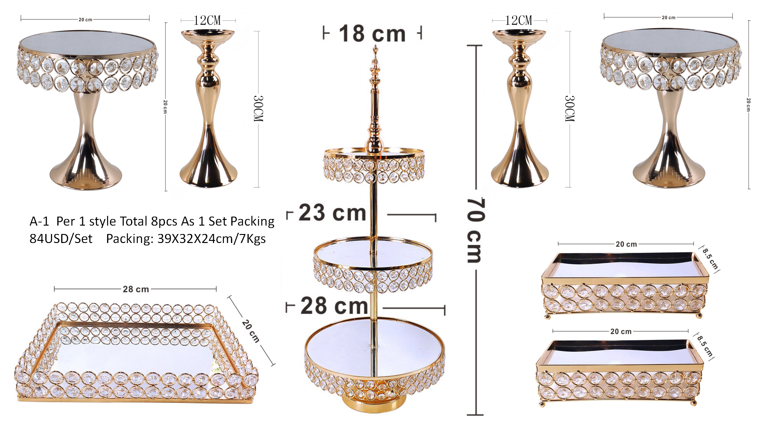 A2 8pcs Gold