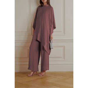 Kadınlar için iki parçalı Set Minimalist şık Flowy ve kadınsı Kaftan zahmetsiz stil için eşleşen pantolon iki parçalı kıyafet ile Set - Product Image 2