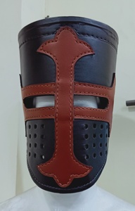 Thời Trung Cổ hiệp sĩ Templar trang phục áo giáp với mũ bảo hiểm Mặt da màu đen & Nâu chéo địa điểm sát thủ thủ công kim loại - Product Image 4