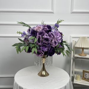 Wholesale Artificial <strong>Flower</strong> Ball <strong>Flower</strong> Centerpiece Table decoration purple ball shaped <strong>flowers</strong>