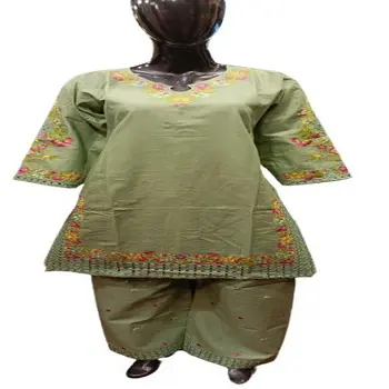 Yeni varış pakistan en kaliteli pamuk takım elbise kadınlar için ucuz fiyat bayanlar hazır işlemeli Khadi pamuk takım 2 adet suit