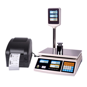 Digitale Handels waage mit Turm (15kg/30kg) mit Drucker turm/Mast Einzelhandel preis berechnungs waage Elektronische Waage