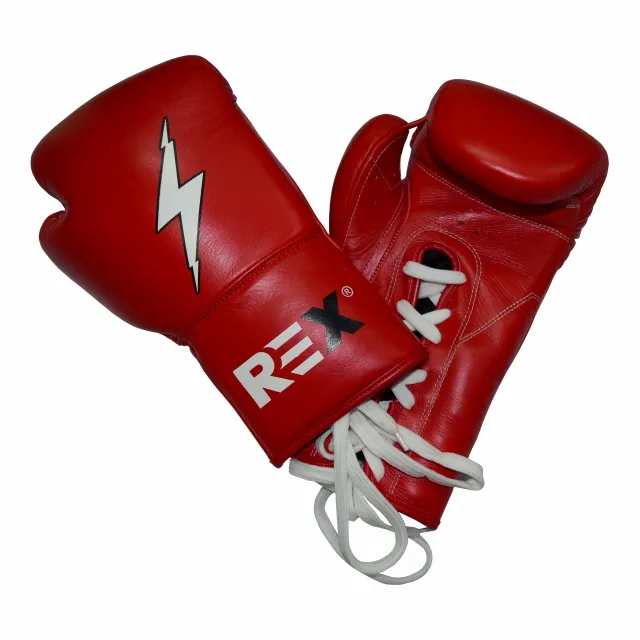 Sarung tangan Lace-up dengan disesuaikan fit kulit renda up sarung tangan latihan tinju profesional Gym kebugaran disesuaikan Logo MMA Sarung tangan